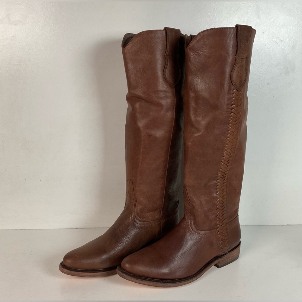 Lucchese Chelsea Braided Riding Boots | Original Box | Brown | Women’s 6 B